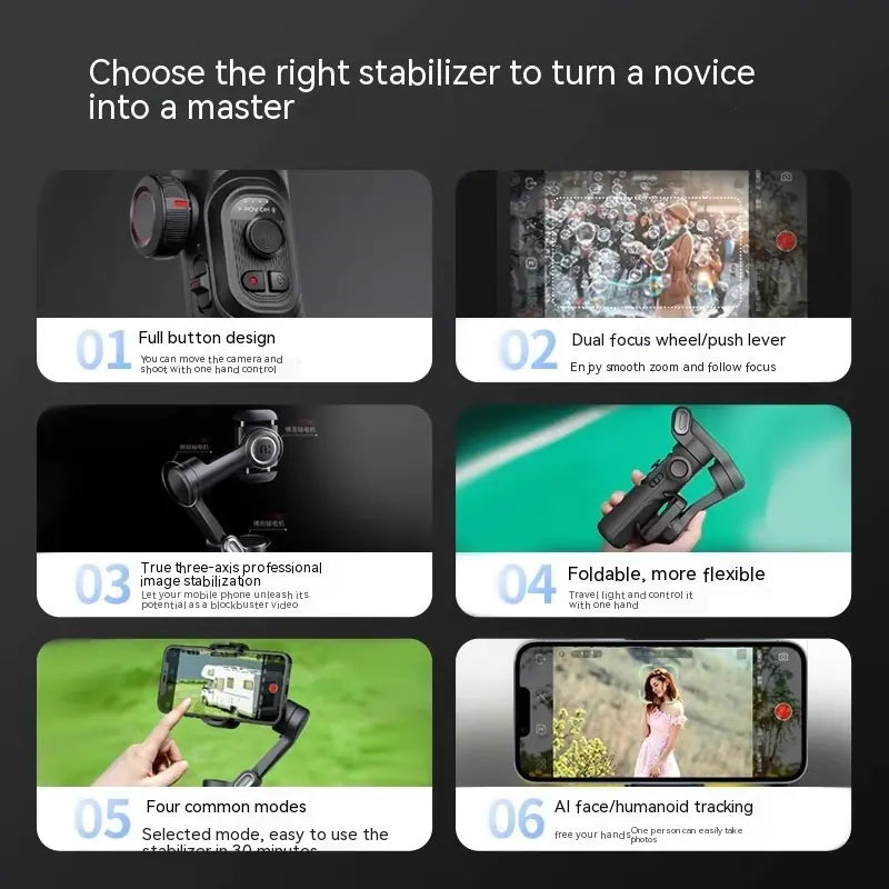 Mobile Phone 3-Axis Anti-Shake Stabilizer